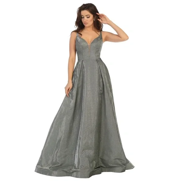 May Queen Dresses | Silver Metallic Long Formal Dress | Color: Silver | Size: 2 | Sullicg78's Closet